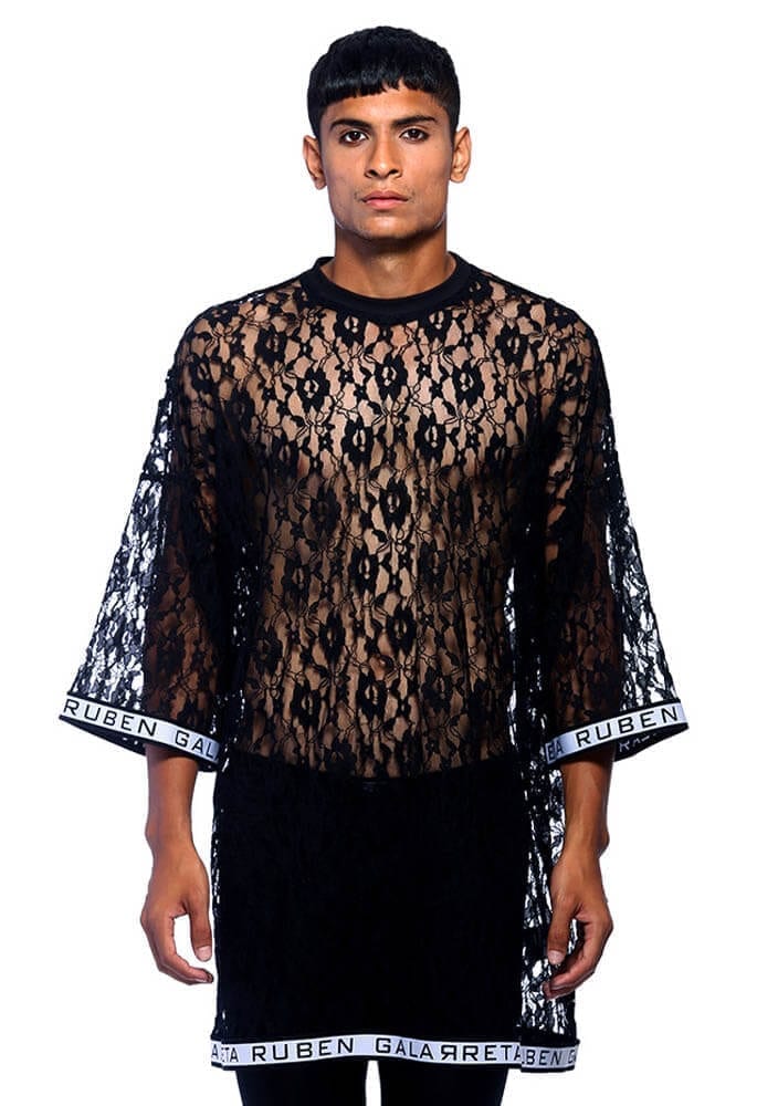 black-lace-sweatshirt-man-fashion - Ruben Galarreta