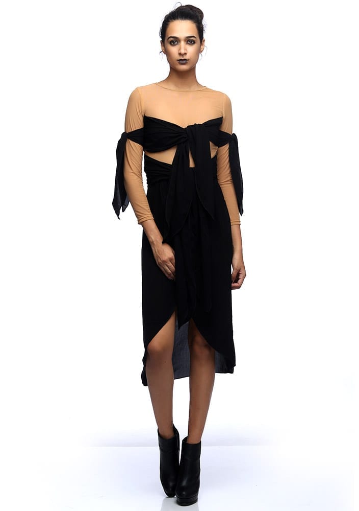 Magnificent Black Georgette Designer Gown WJ35112
