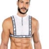 White mesh harness for man by Ruben Galarreta