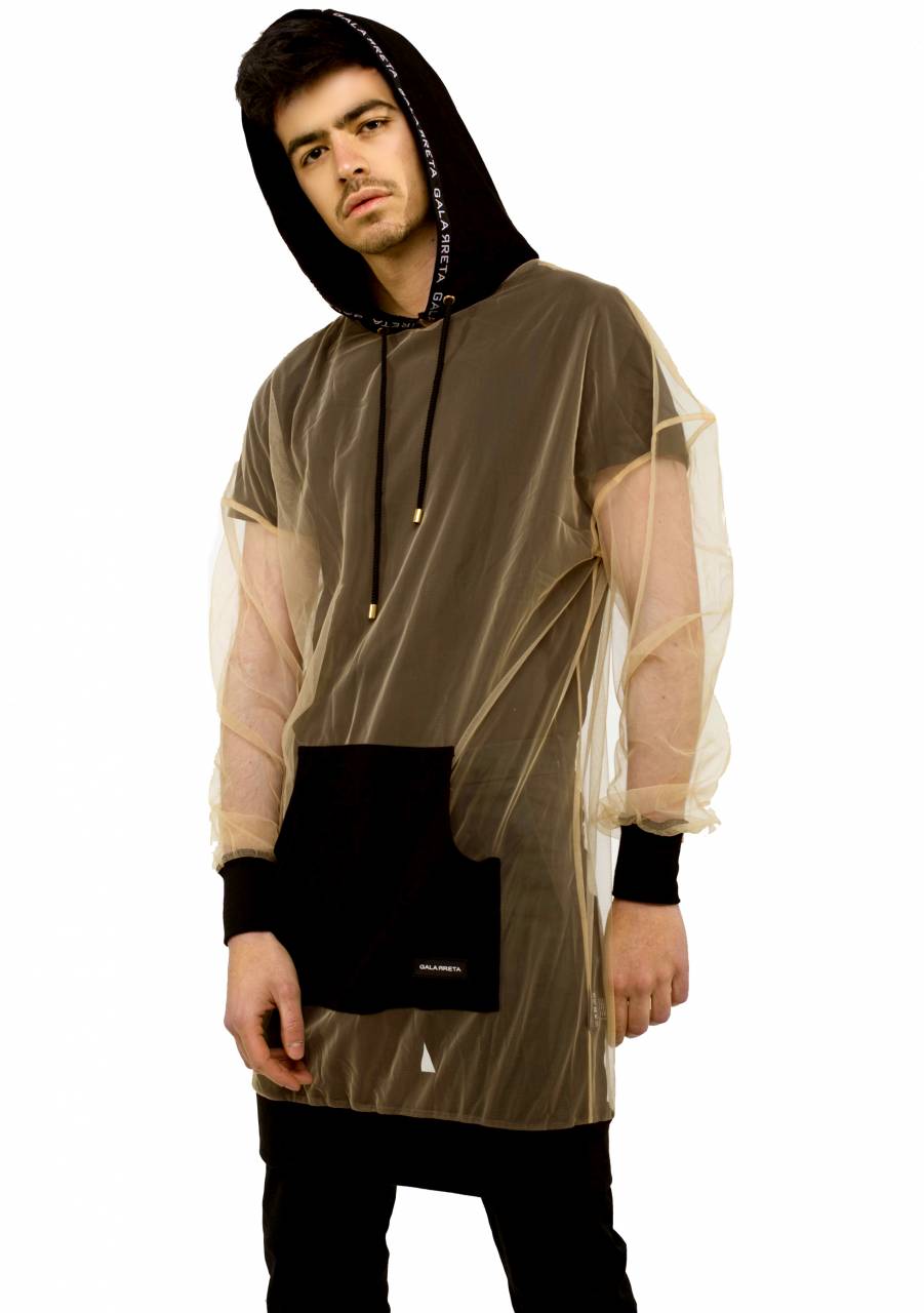 ruben galarreta fashion style boy men man beige long hoddie zoom ...