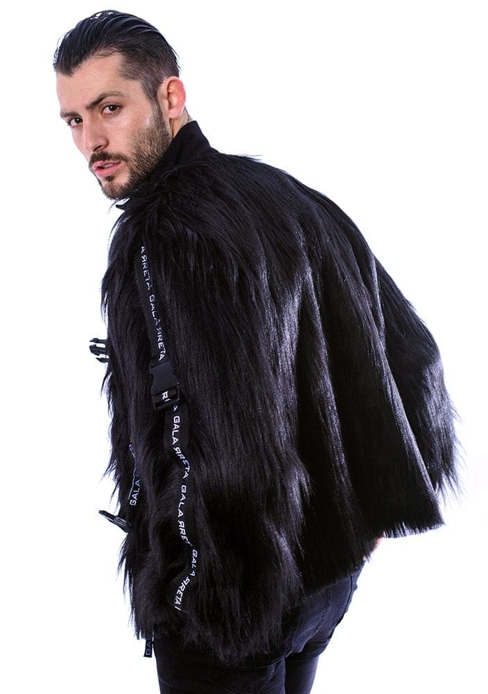 Black fur bomber for man by Ruben Galarreta