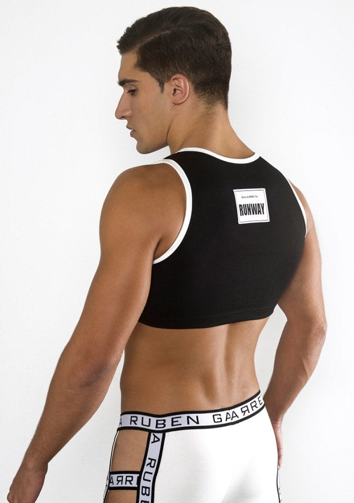 Black Decadence crop top for men