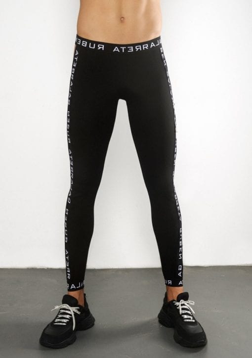Black man legging strappedpants with cut outs.
