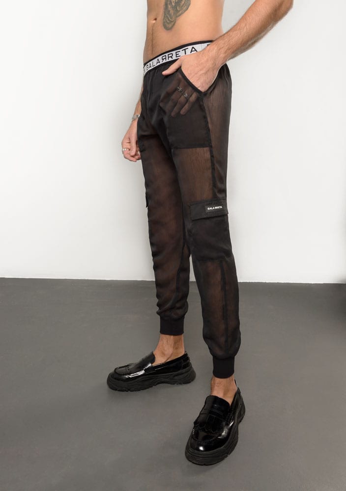 Black Sheer Joggers