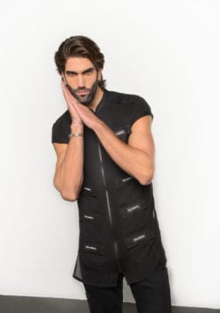 Transparent black waistcoat by Ruben Galarreta