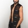 Transparent black waistcoat by Ruben Galarreta