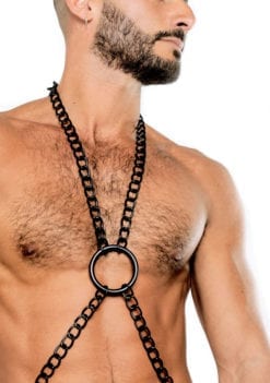 Black Chain Harness for men by Ruben Galarreta