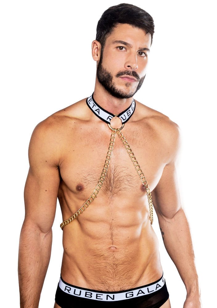 black studded harness for men - Ruben Galarreta