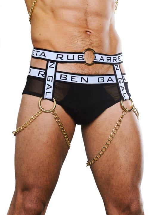 Leg chain harness for men by Ruben Galarreta