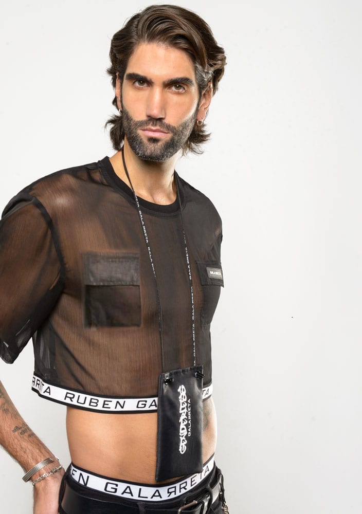 DECADENCE BLACK FIT CROP TOP - Ruben Galarreta