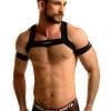 GENESI Black Chest & Arms Harness for gay men by Rubén Galarreta