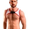 Raffaello top white and red for gay men by Rubén Galarreta.