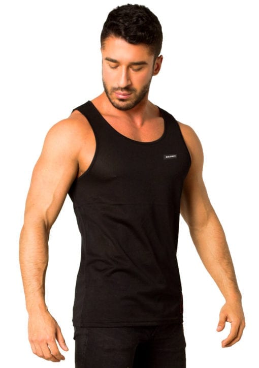 Black mesh tank top for men. Casual and basic fashion Ruben Galarreta