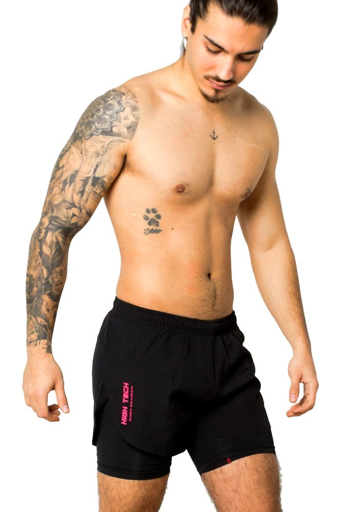 black shorts with leggings for men perfect for hot gym guys