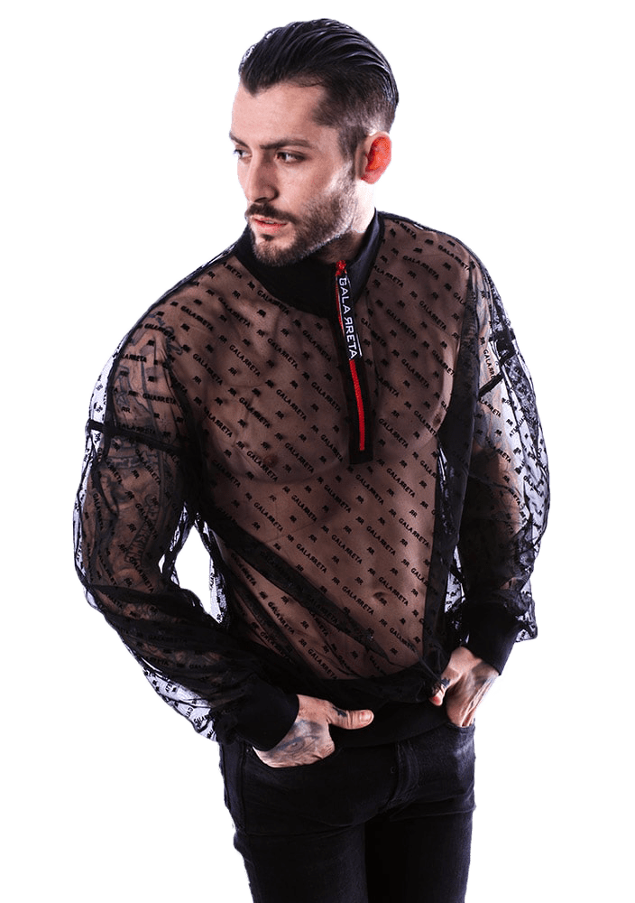 black-lace-sweatshirt-man-fashion - Ruben Galarreta