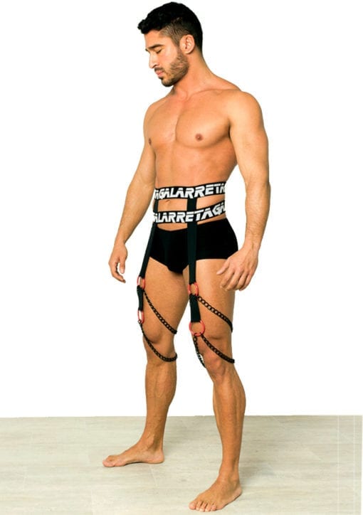 sexy gay guy with leg harness