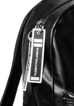 black vegan leather backpack for men
