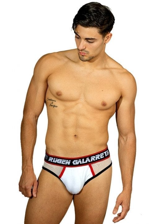 white brief for men with white sexy net