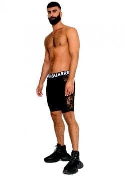 short encaje negro para hombres, con transparente