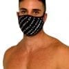 Mascarilla para hombre negra con estampado Galarreta en color blanco