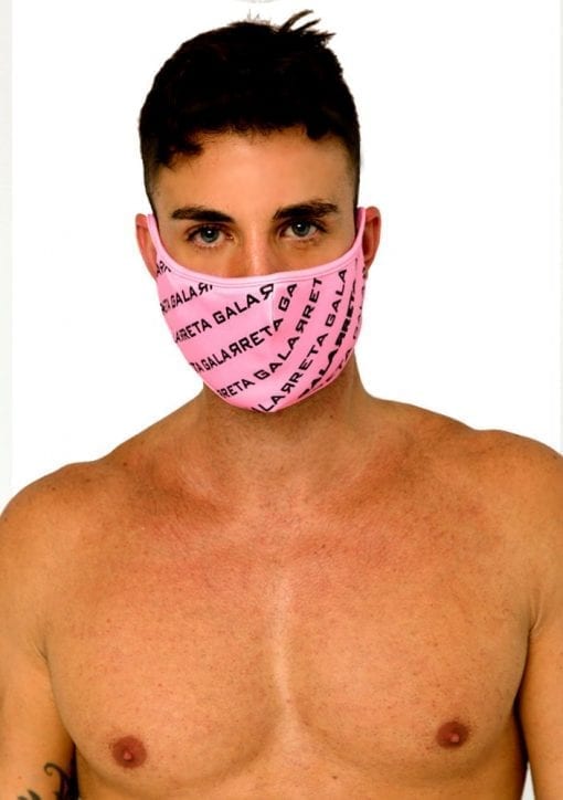 Mascarilla con estampado Galarreta para hombre de color rosa