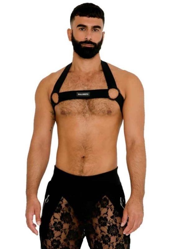 black fetish harness for men
