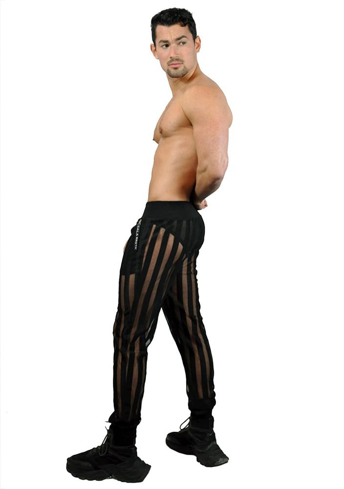 ruben-galarreta-mens-wear-style-fashionn-black-sheer-stripes-transparent-jogger-side-min-min  - Ruben Galarreta